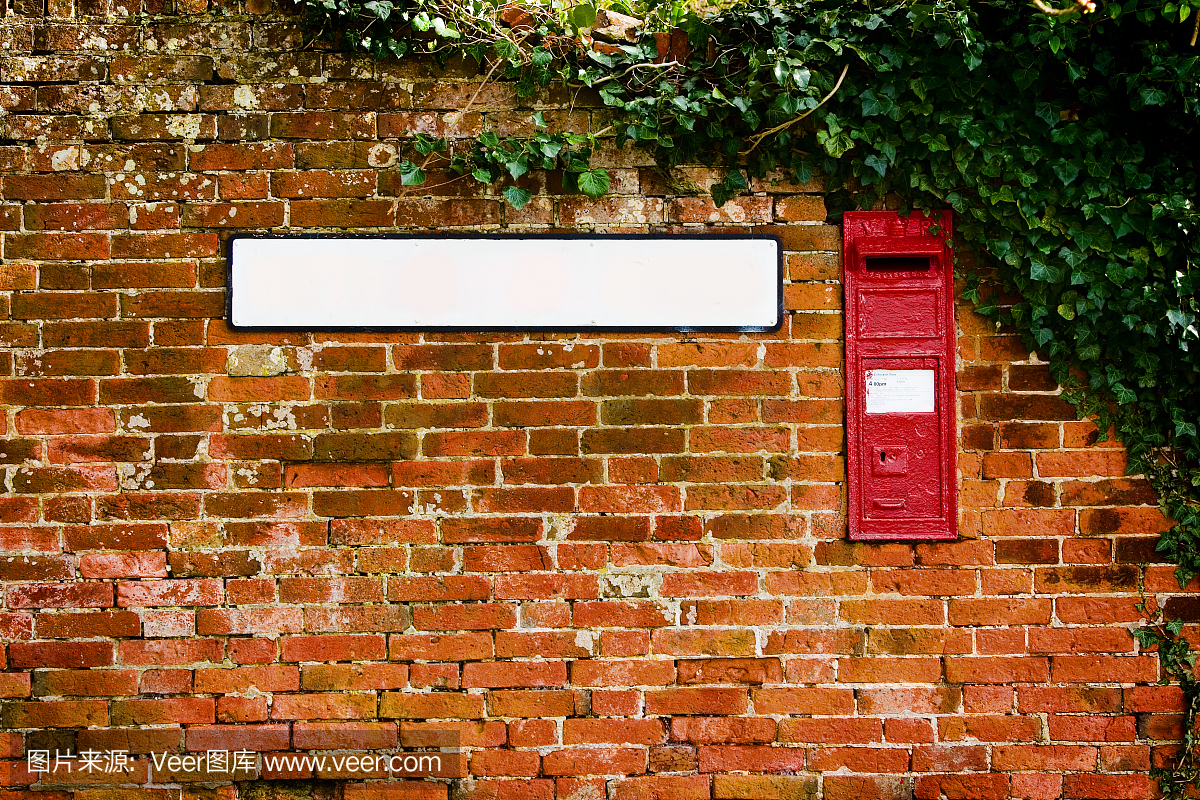农村英文空白符号与红色邮箱