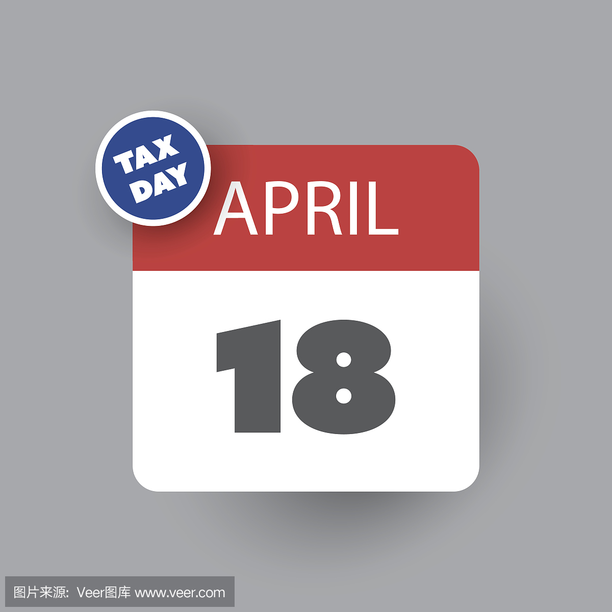美国税收日图标 - 日历设计模板2017
