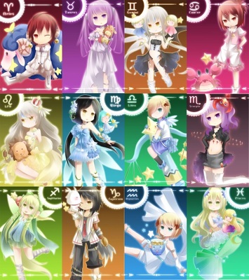 十二星座图片动漫少女简单手绘-绘画十二星座-142kb