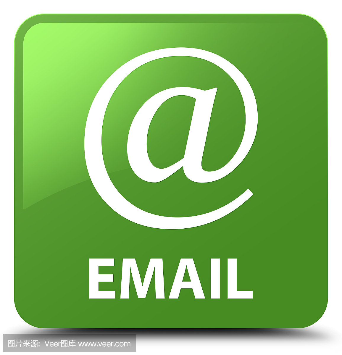 电子邮件(地址图标)软绿色方形按钮