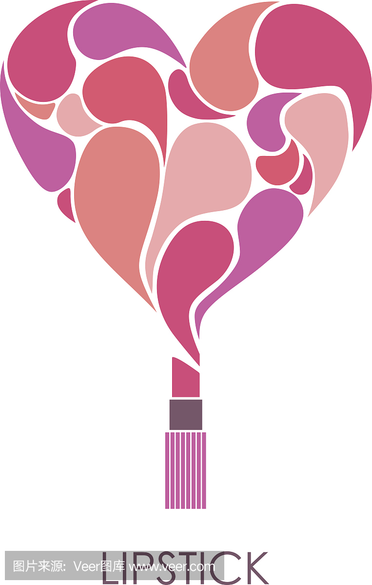 口红心脏符号。