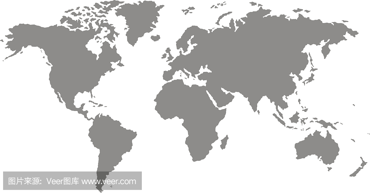 地球,在白色背景上的世界地图。矢量图