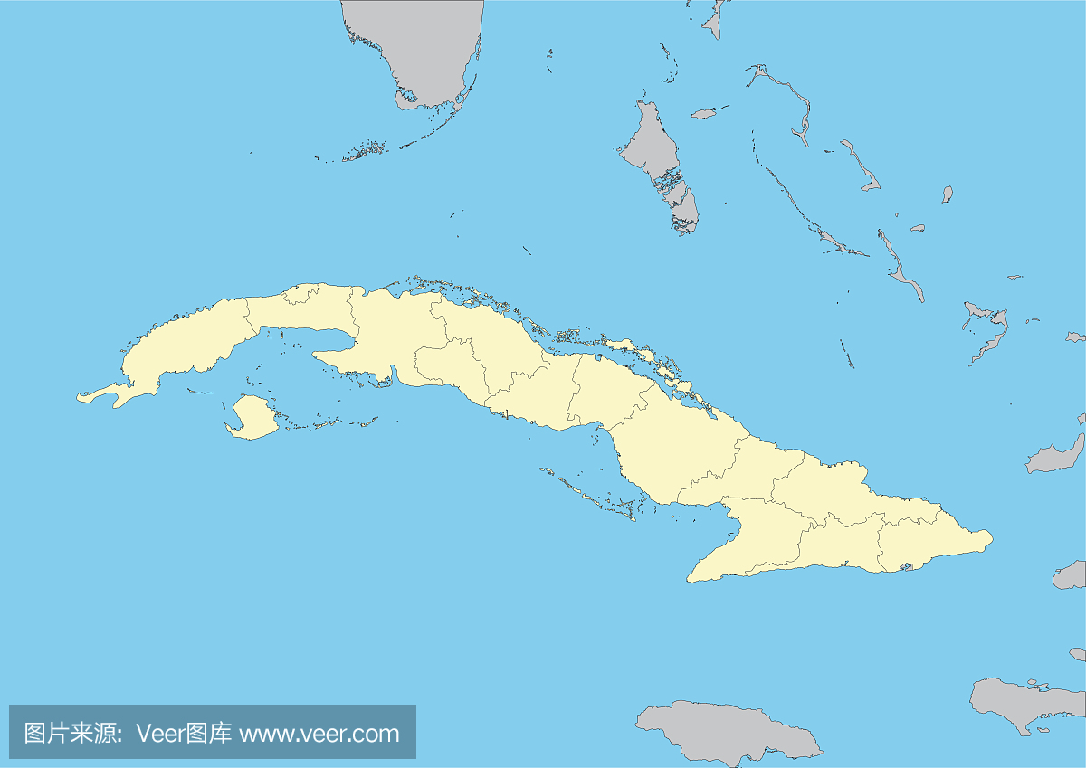 古巴的矢量地图