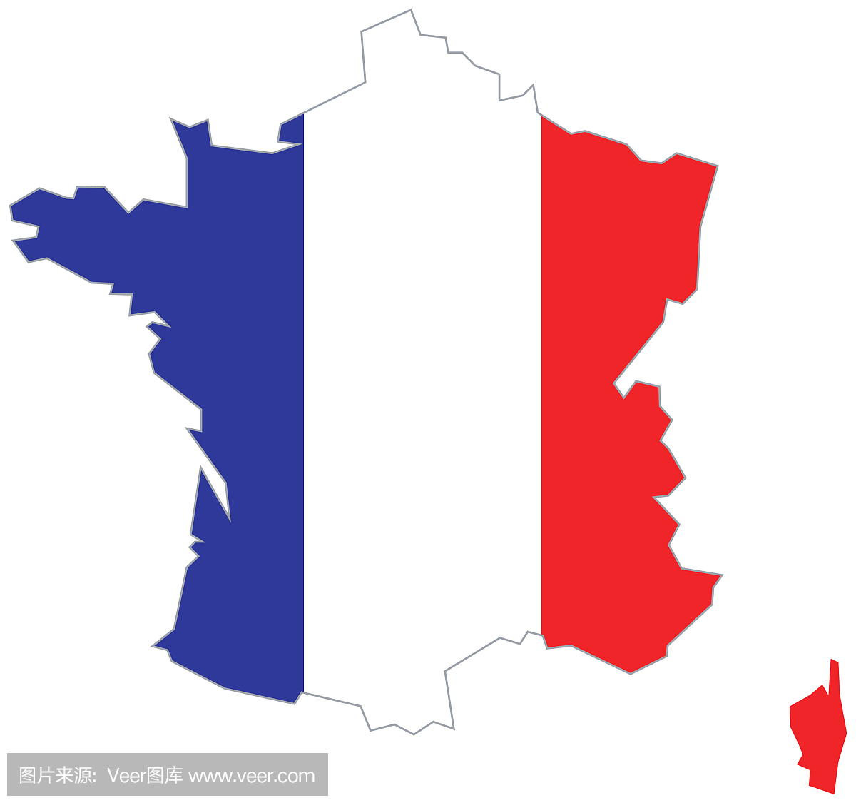 法国地图,法国与国旗