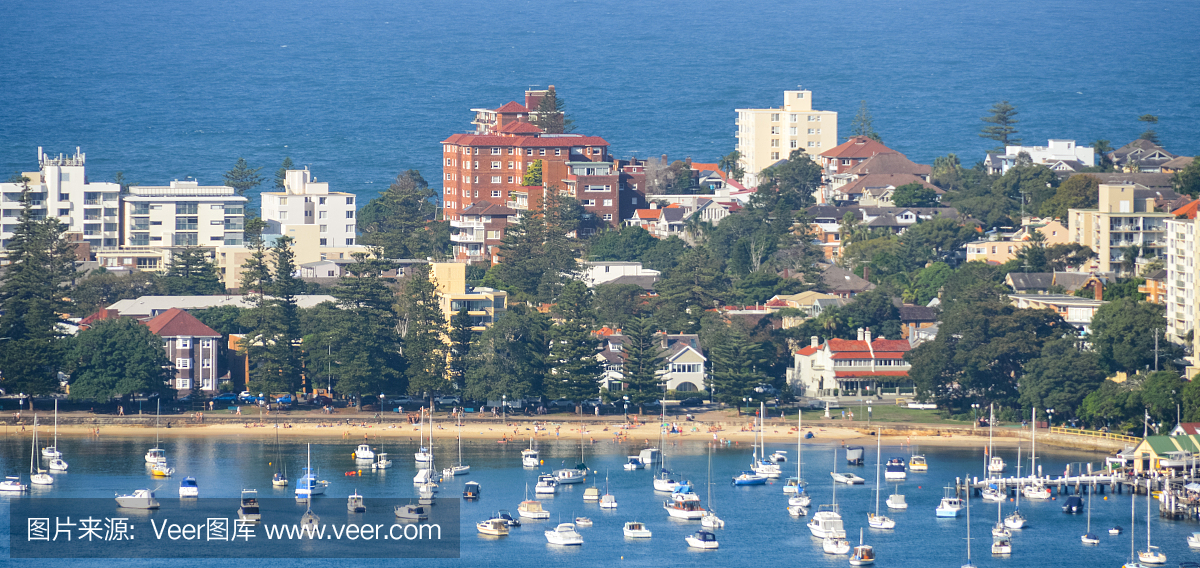澳大利亚悉尼曼利海滩的鸟瞰图
