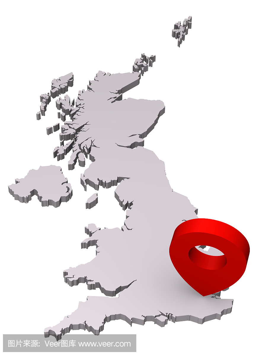 英国地图位置标记伦敦