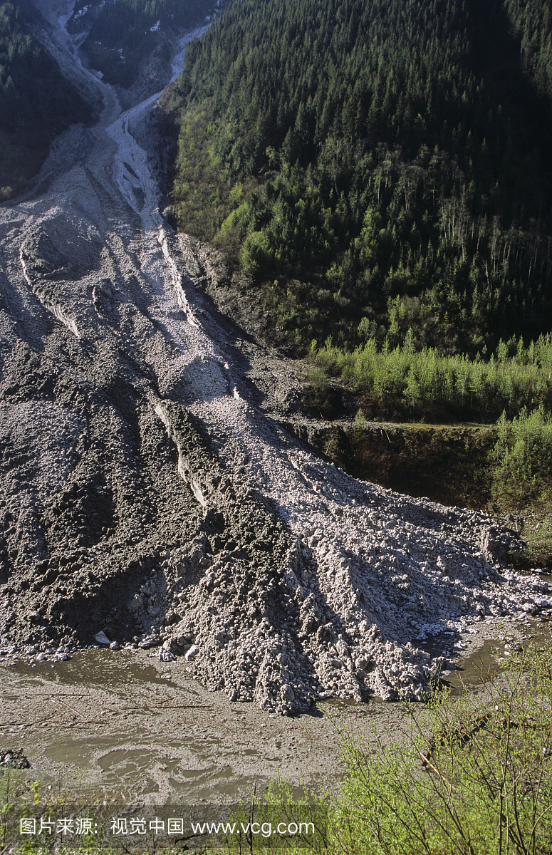 杰斯山脉附近的Selkirk山脉的春季,泥雪滑雪。