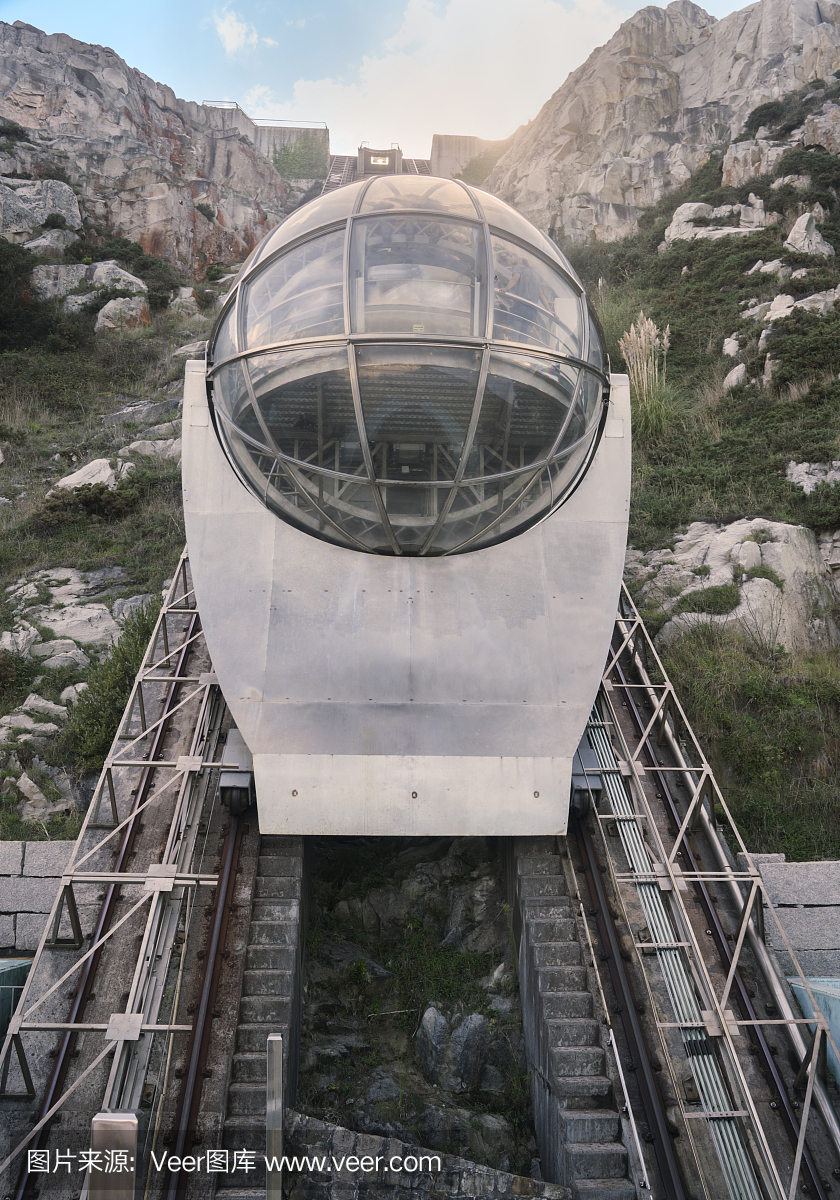 缆车在西班牙的拉科鲁尼亚