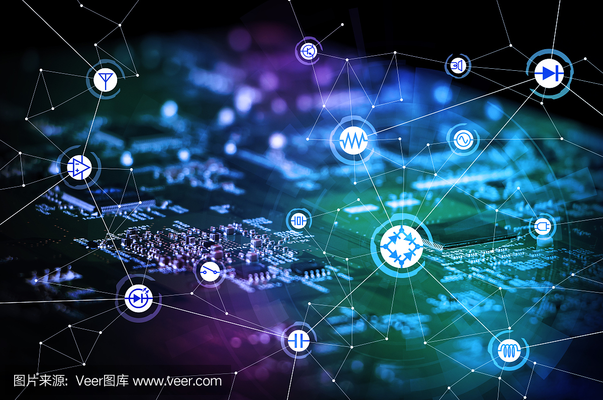 电路板上的有线原理图符号图标