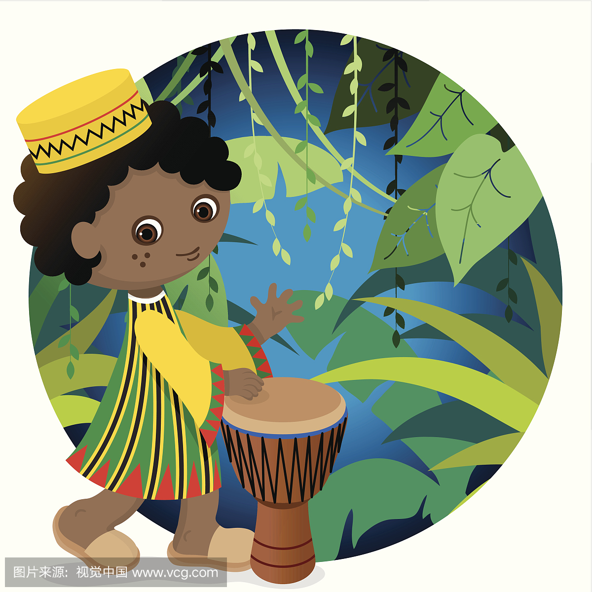 African cute drum boy