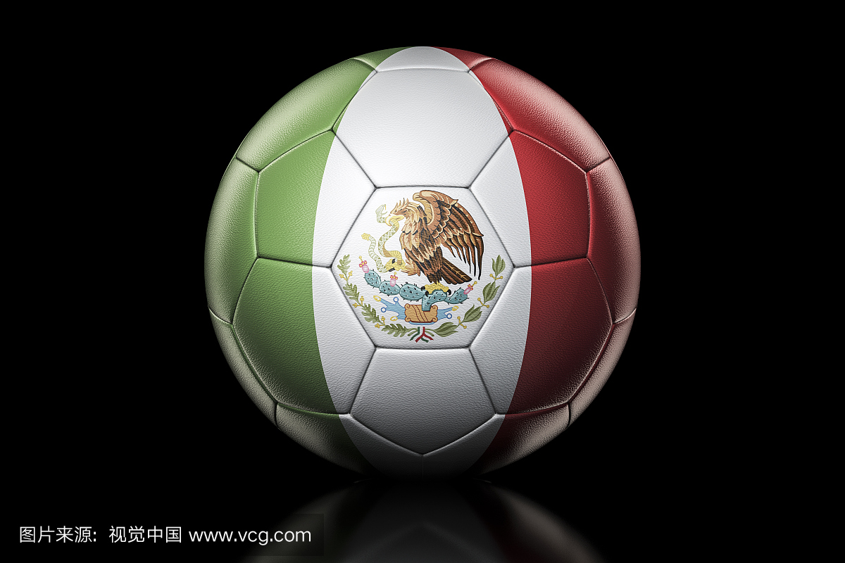 墨西哥国旗在足球上