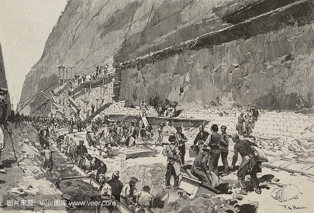 为希腊科林斯运河挖掘工作,1893年8月5日第2