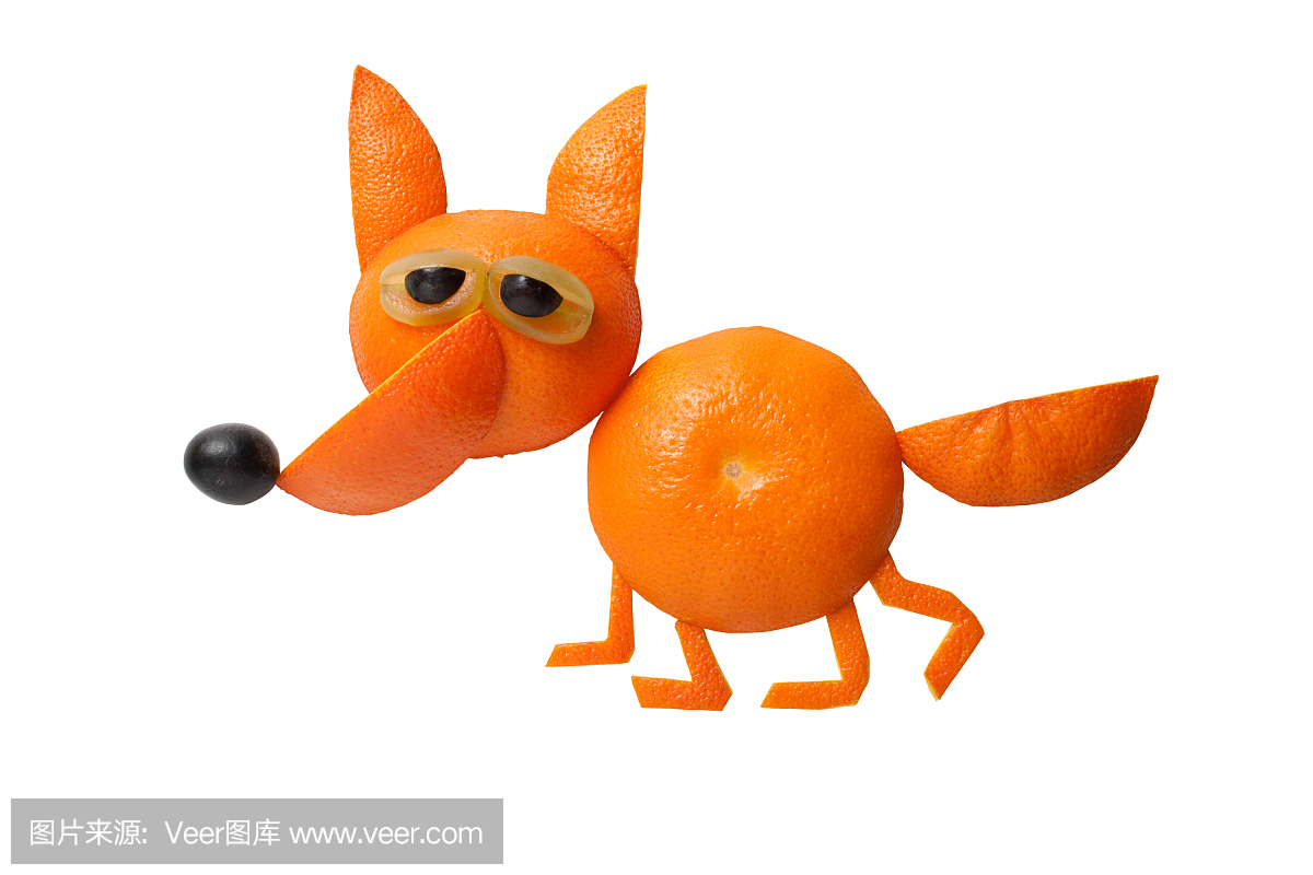 步行狐狸由橙色制成