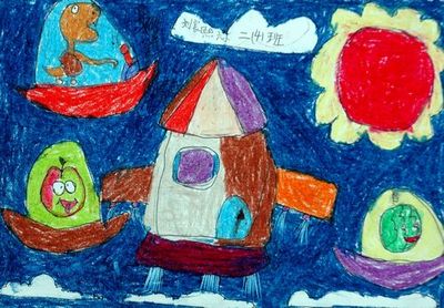 《未来世界》/少儿绘画作品/儿童画/网络美术馆-76kb图片