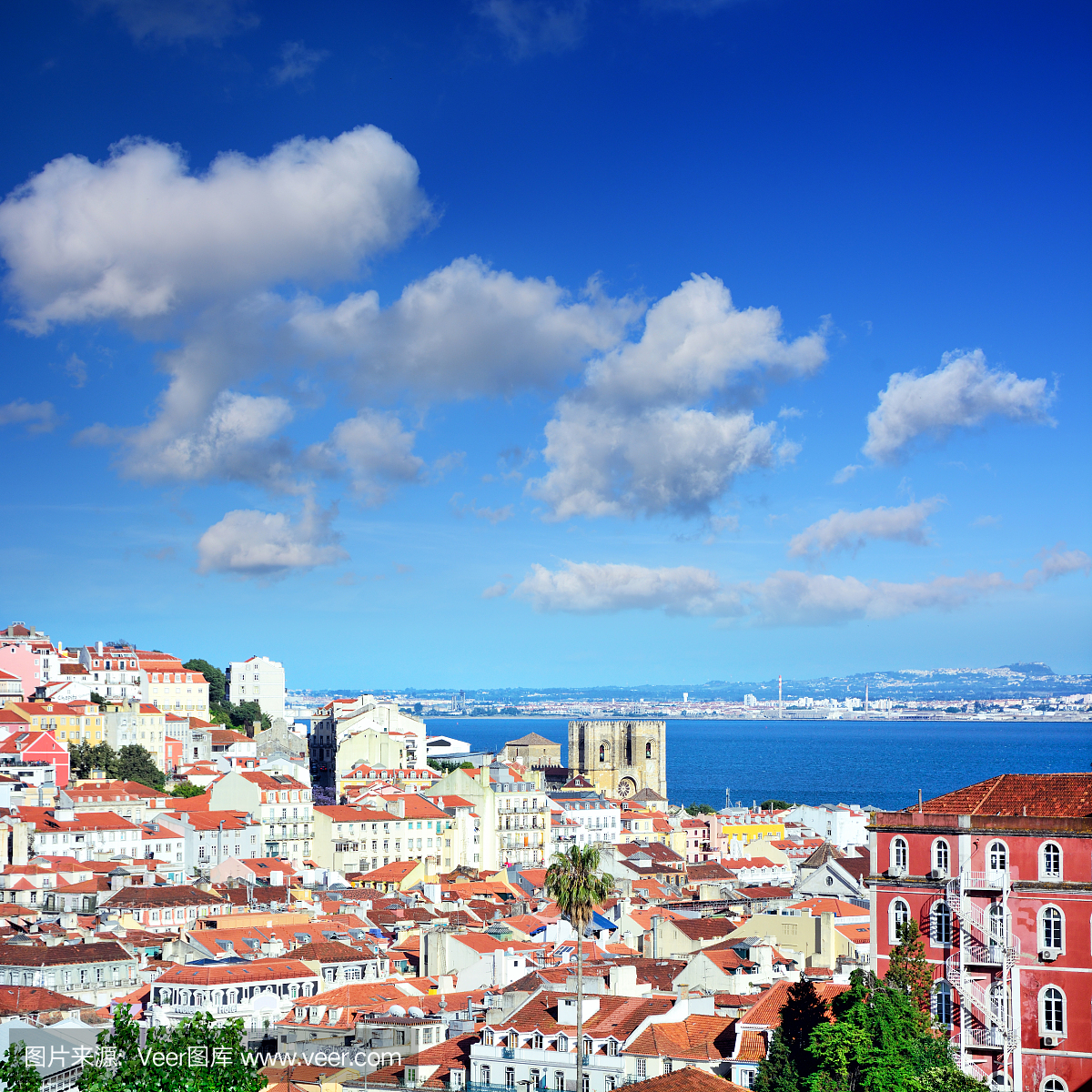 里斯本,葡萄牙首都,水,教堂