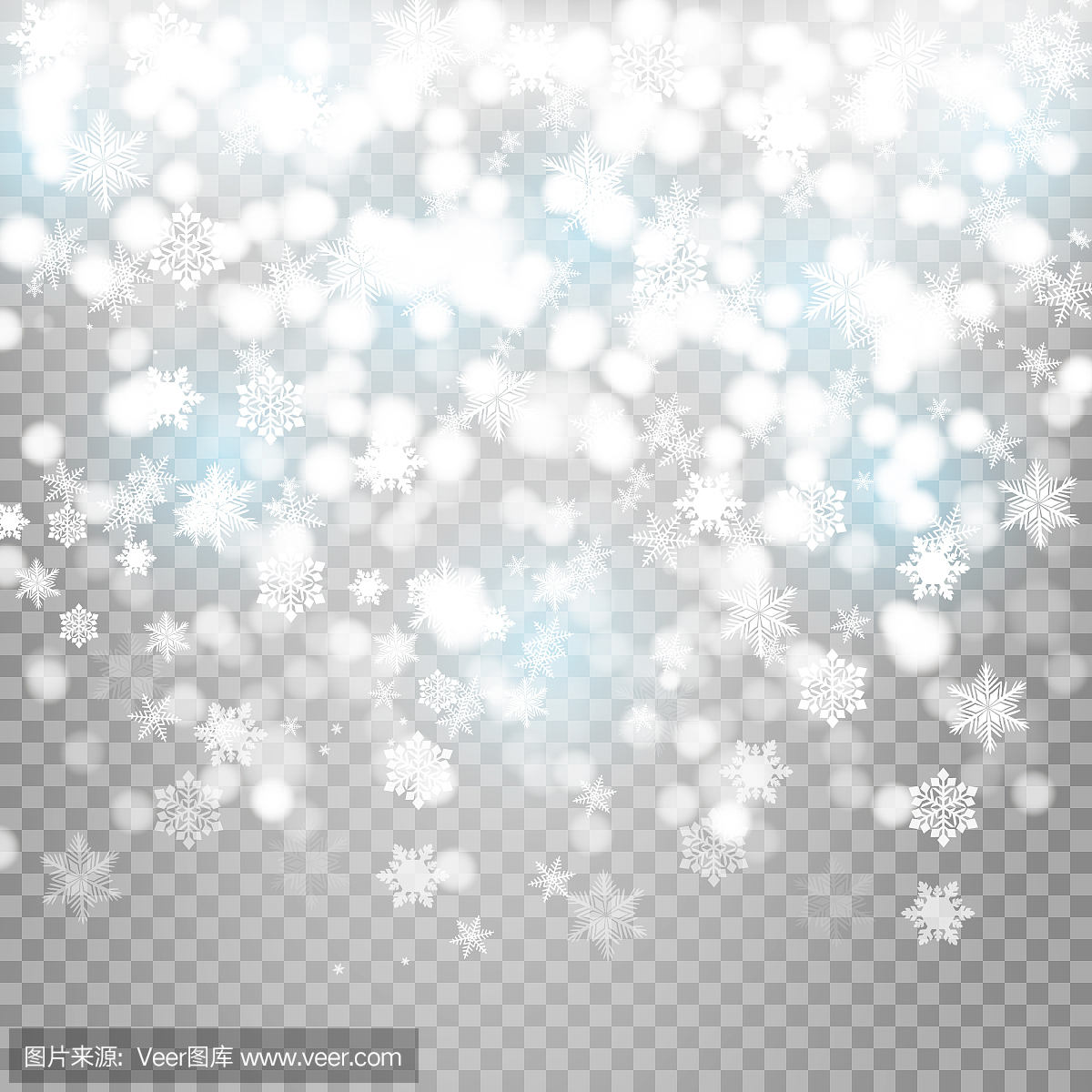 Vector falling snow effect isolated on transpare