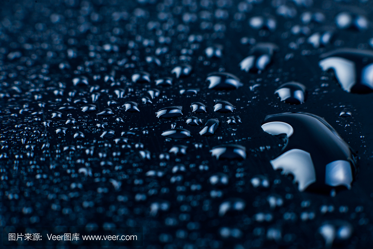 黑色湿滴,抽象壁纸背景