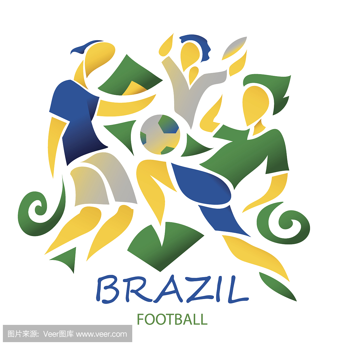 抽象巴西足球,巴西足球比赛(矢量艺术)
