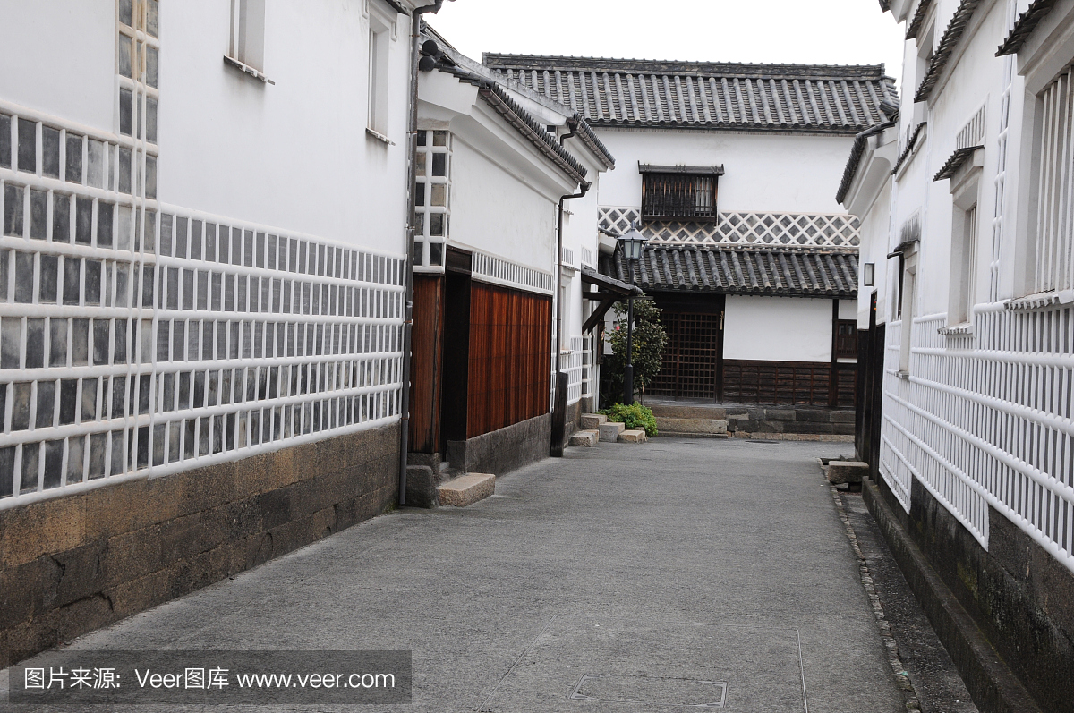 仓库kurashiki的墙壁在日本的冈山县比甘奇库风