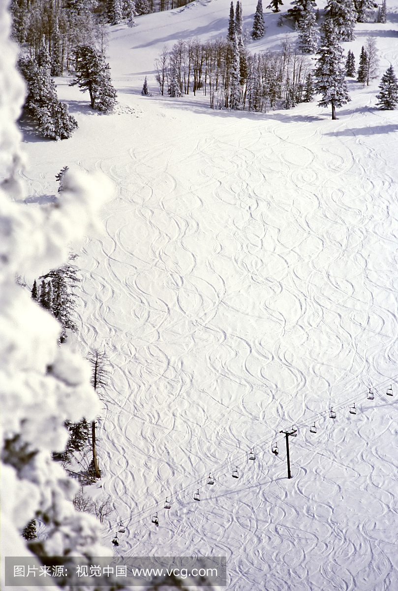 美国,犹他州,盐湖城,粉山度假村,滑雪道