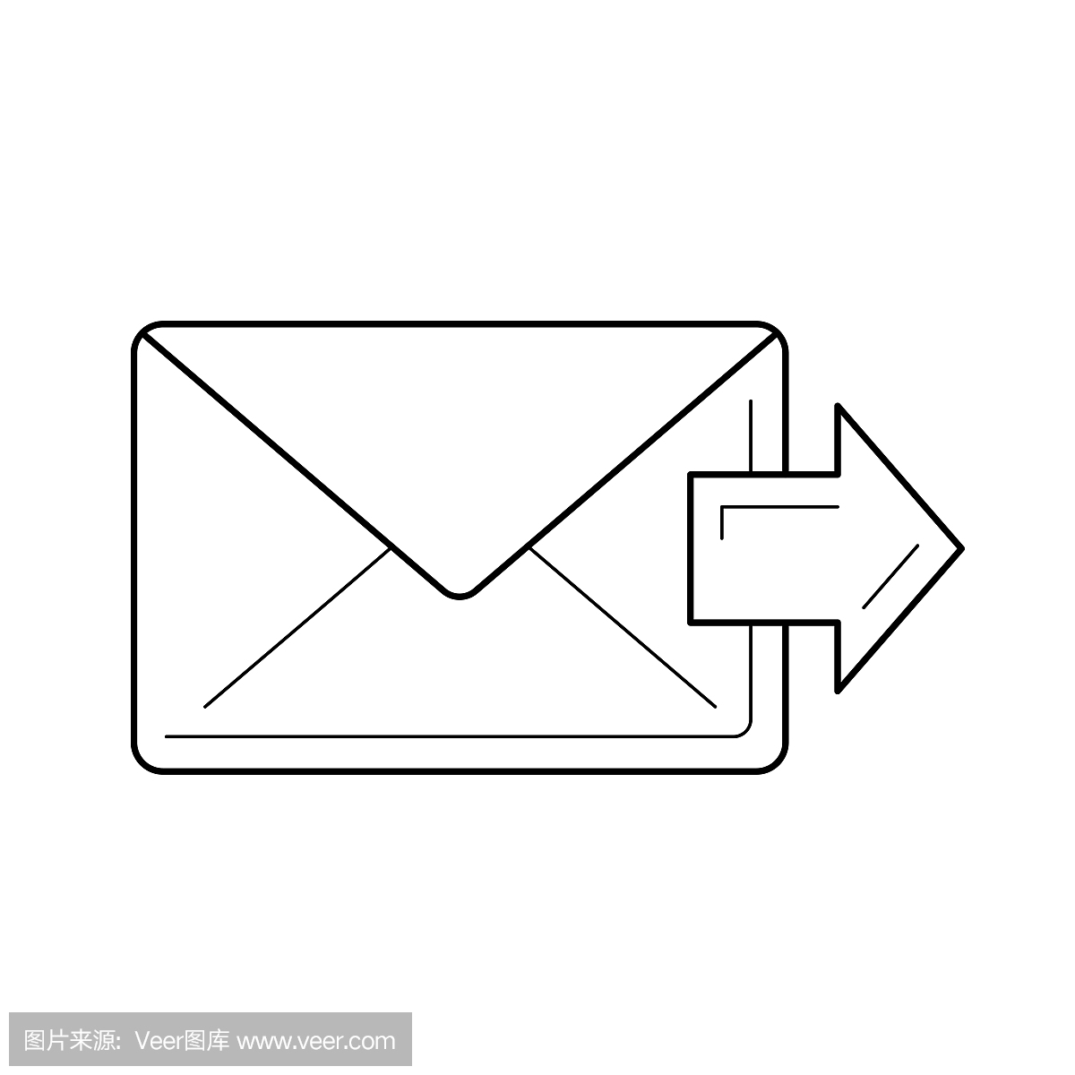 转发电子邮件线图标