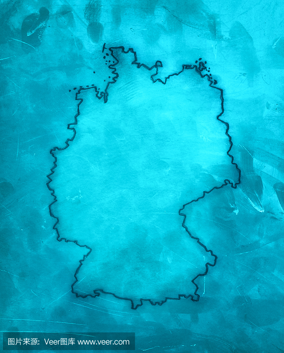 德国手绘地图与蓝色照片纹理