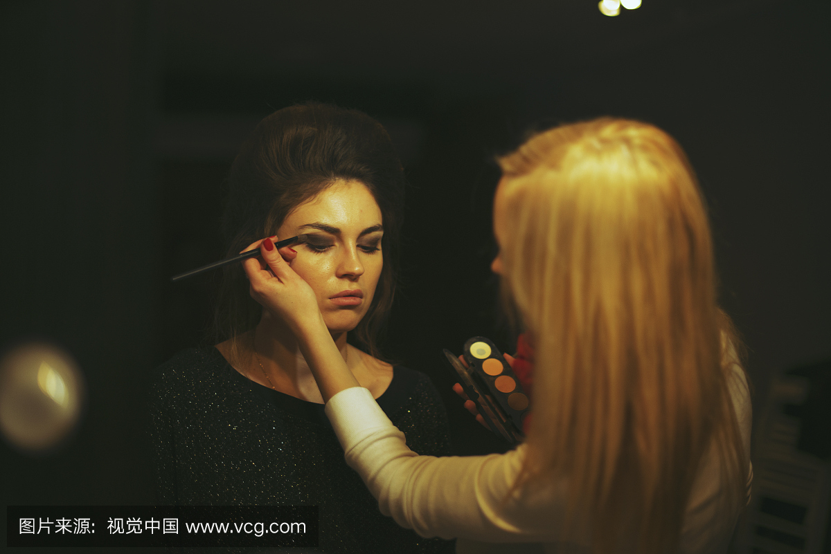 货盘,黑色,时装模特,彩妆