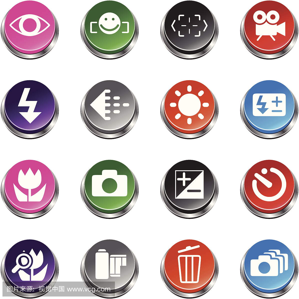 单反相机符号 - 3D按钮系列