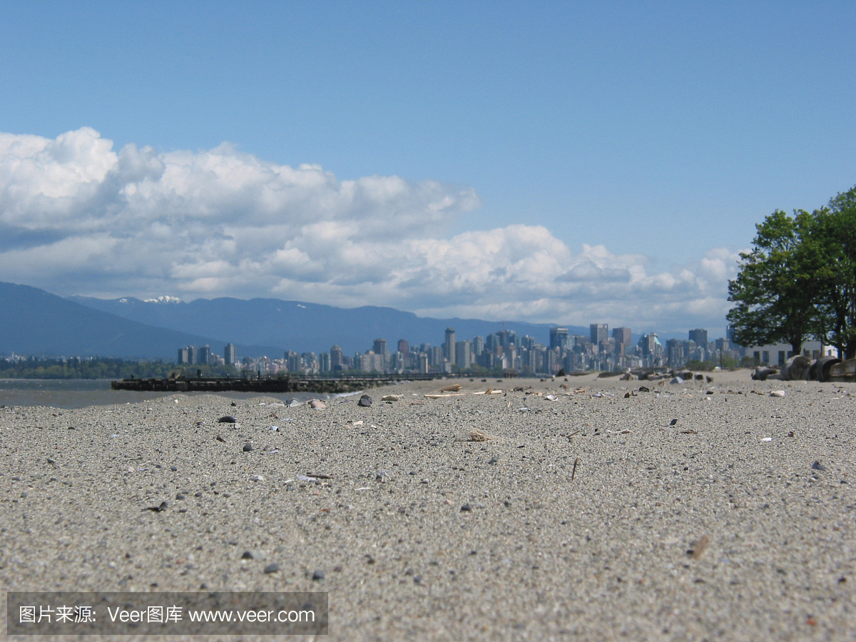 温哥华英文湾海滩城市景观