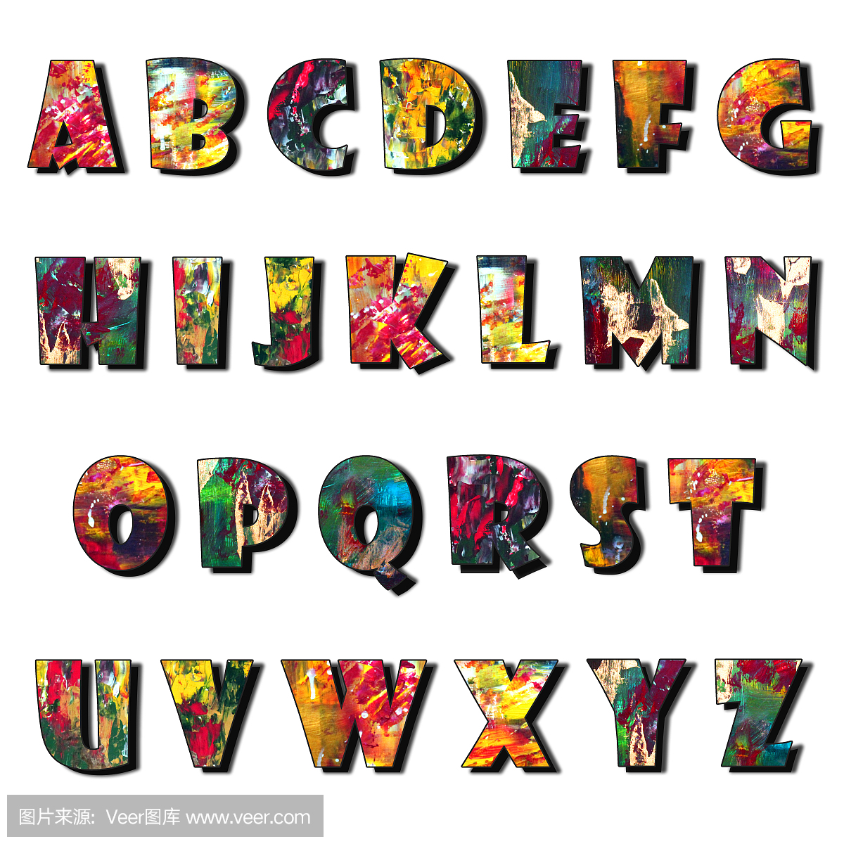 英语,几何形状,背景分离,美术工艺