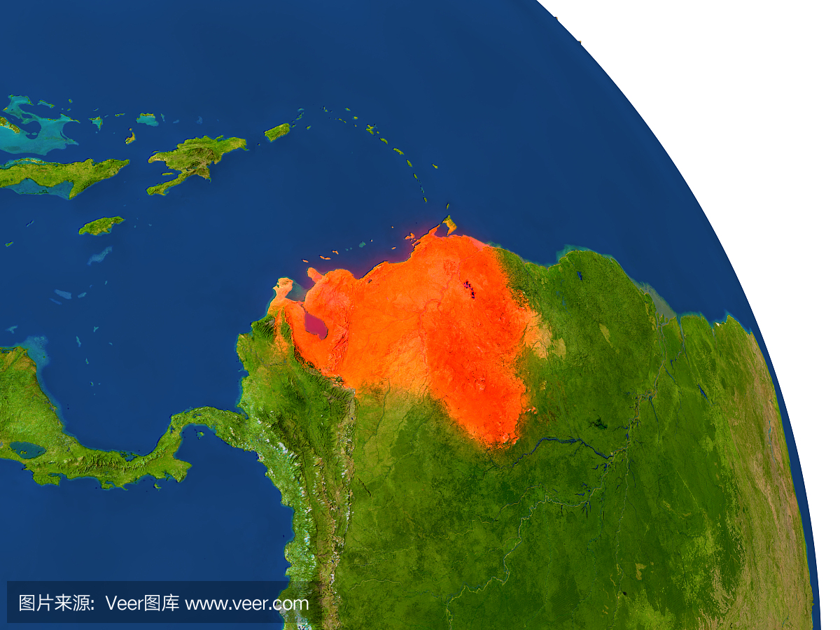 委内瑞拉地图红色