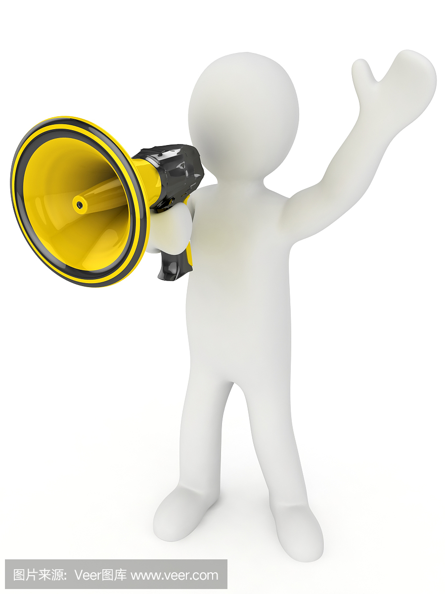 手里有扩音器的人。