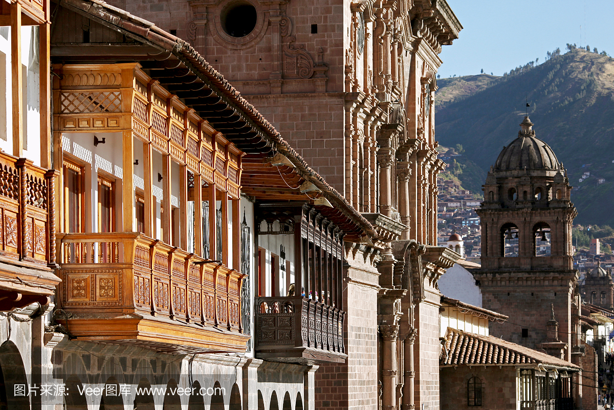 Plaza de Armas在库斯科,秘鲁的特写