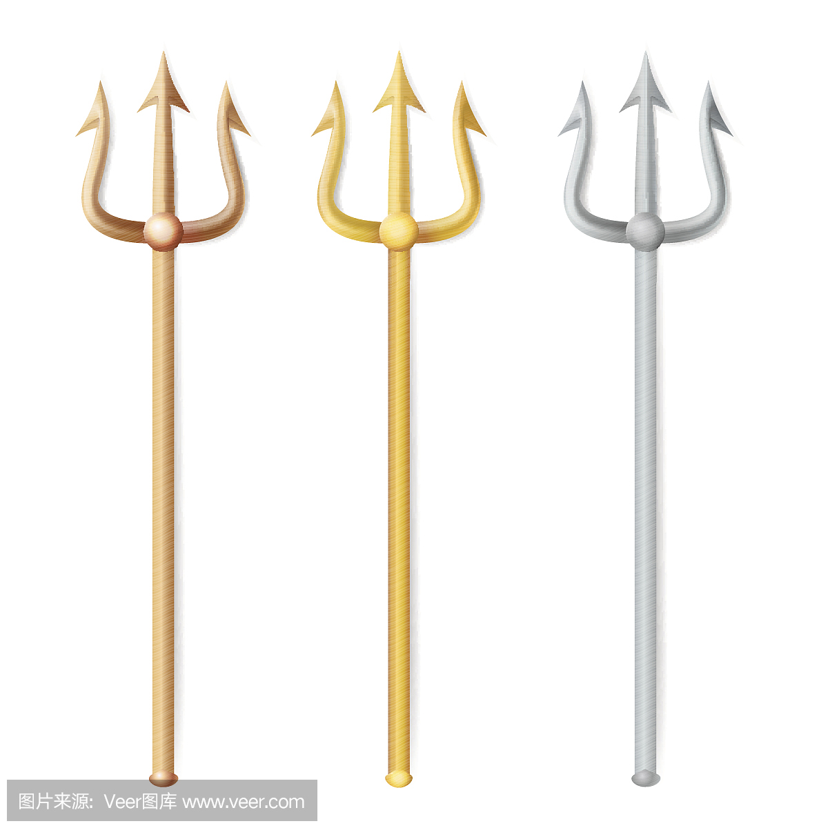 塞冬武器的现实3D剪影。Pitchfork夏普叉子对