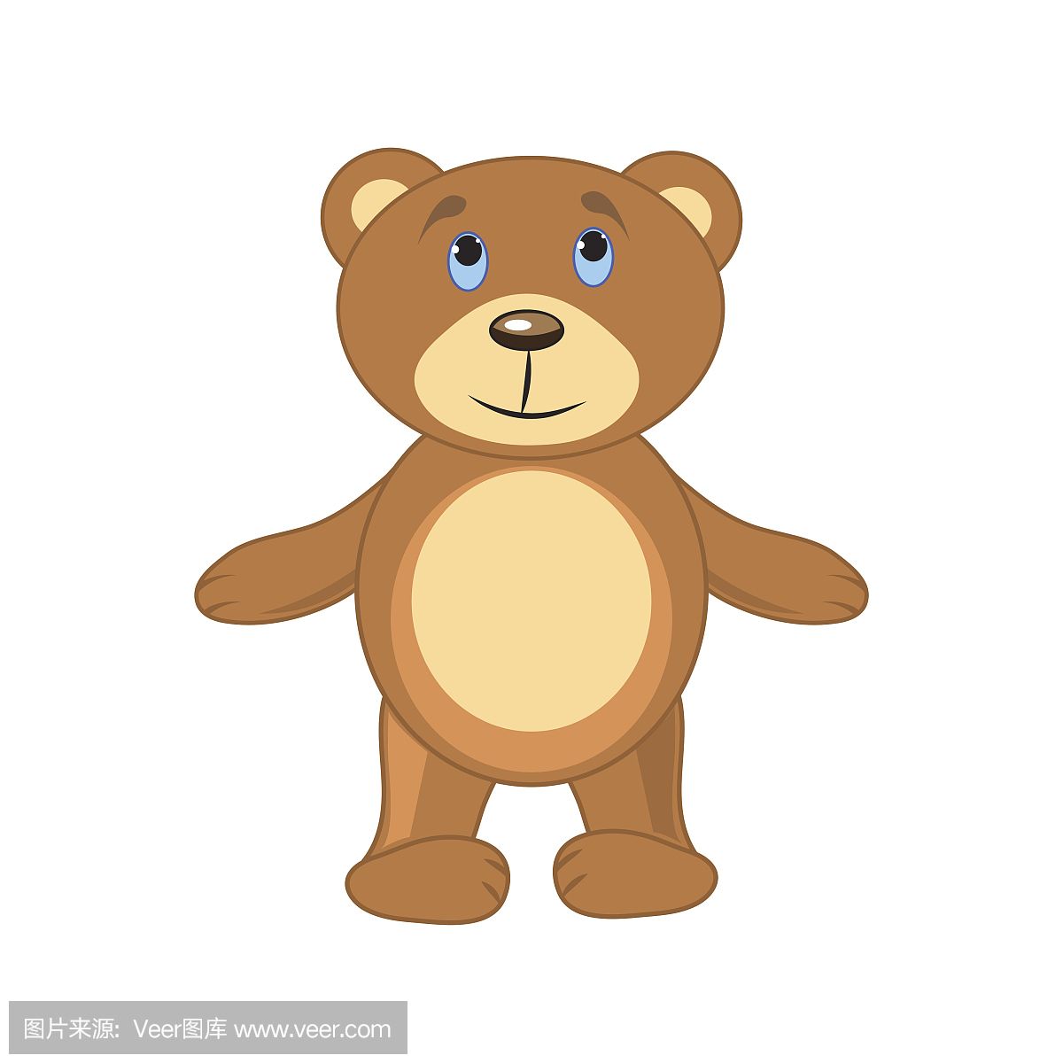 孤立的白色背景上的棕色熊