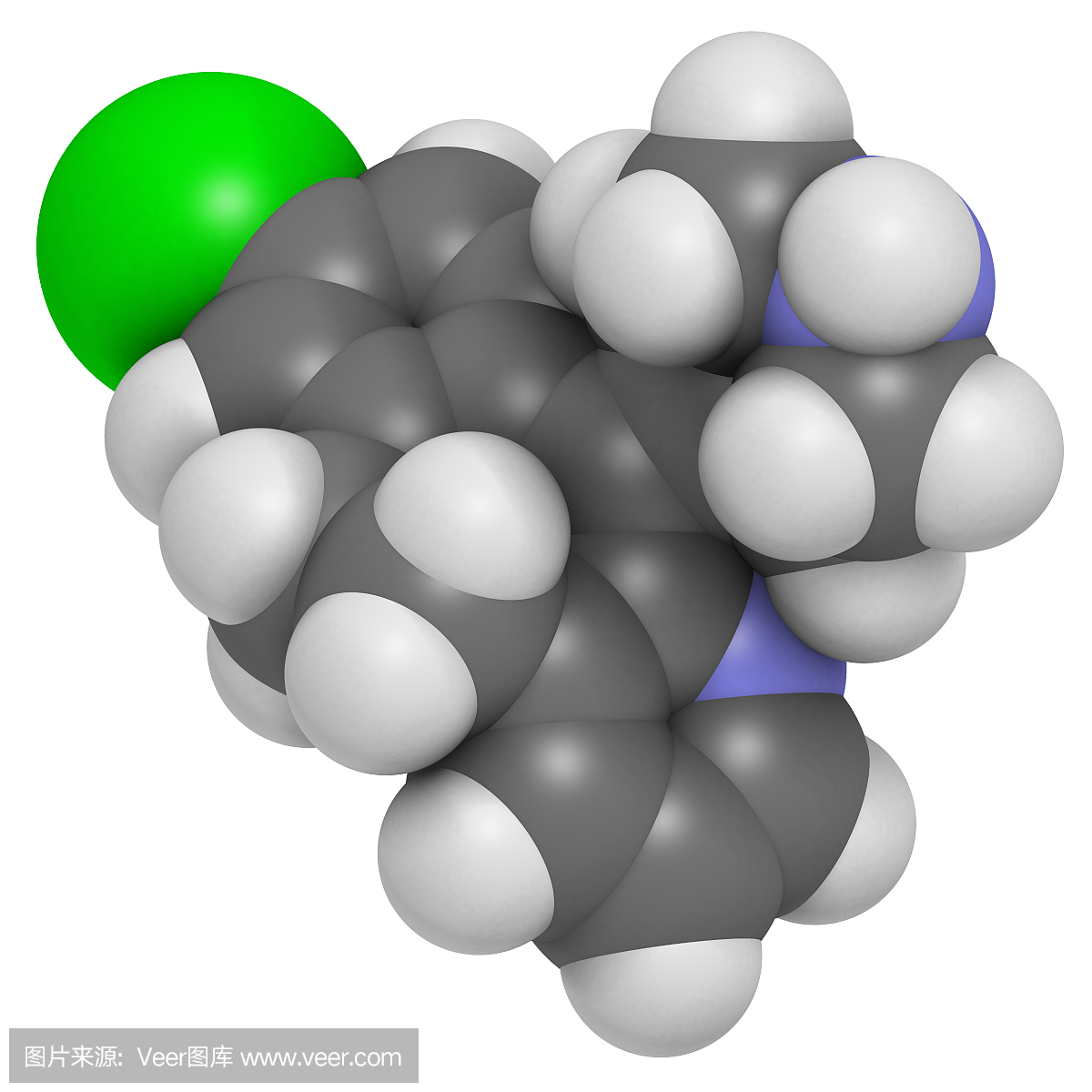 地氯雷他定抗组胺药,化学结构。