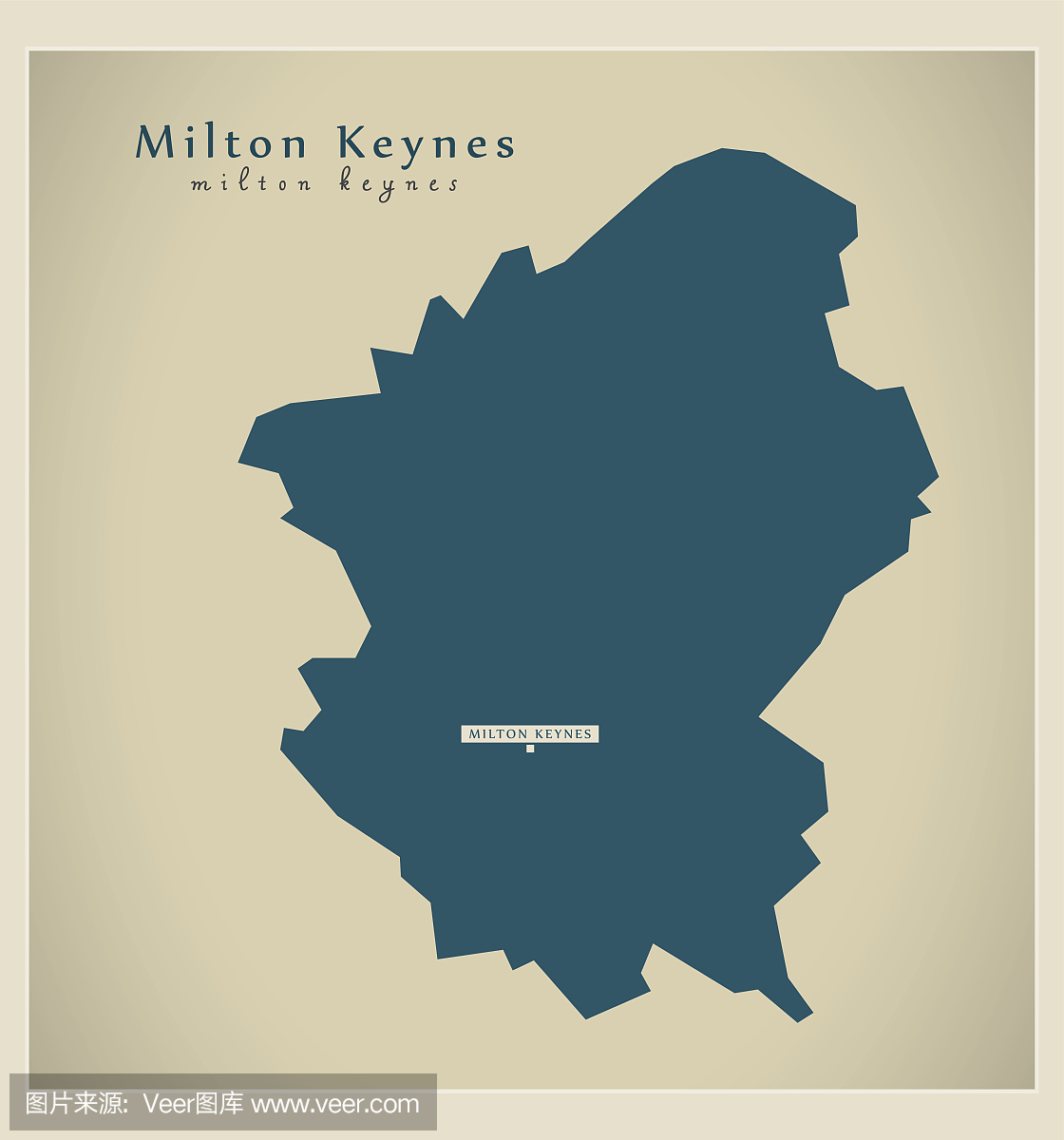 现代地图 - 米尔顿凯恩斯统一权威英格兰英国