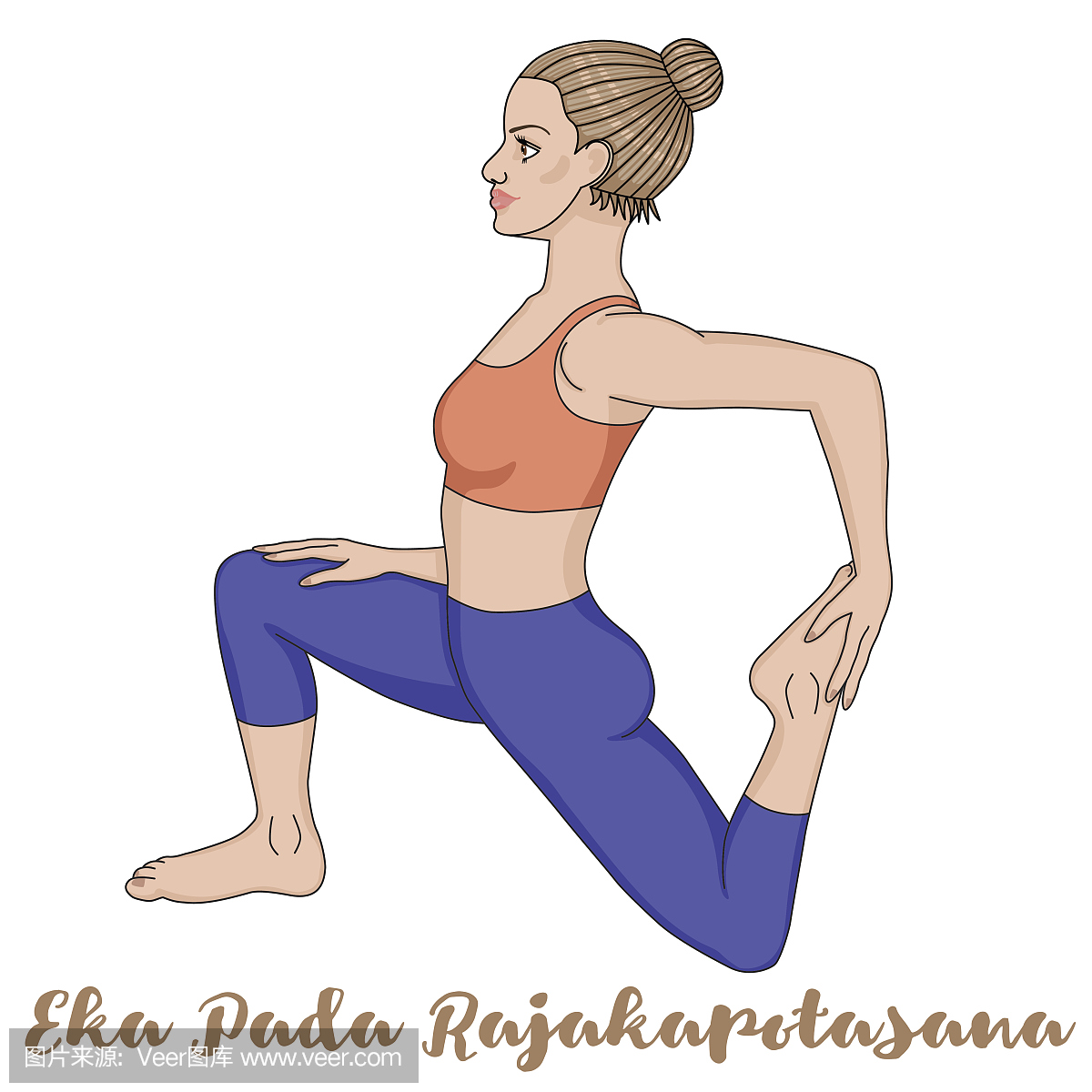 单腿鸽王式,鸽子式瑜伽功,鸽王式,姿态优美