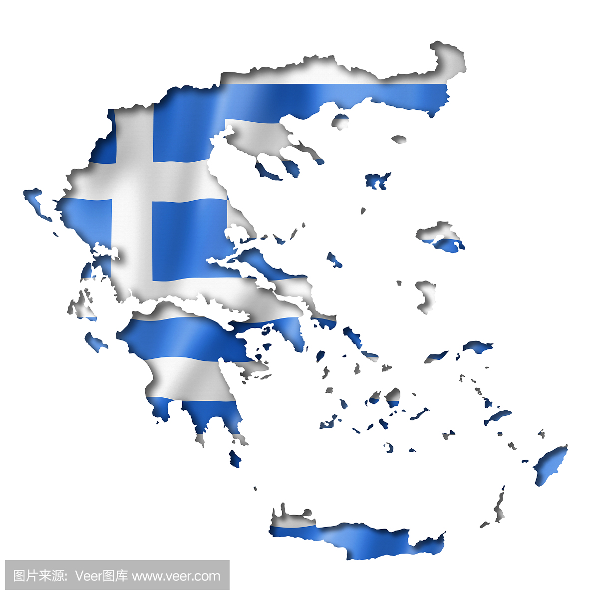 希腊国旗地图