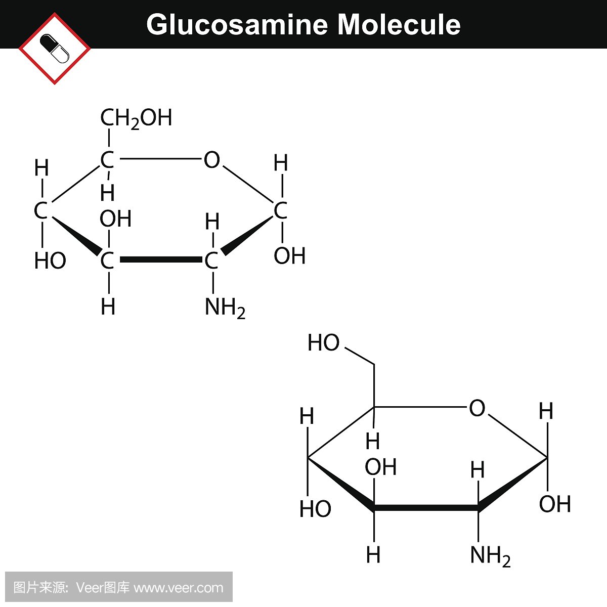 葡萄糖胺结构式