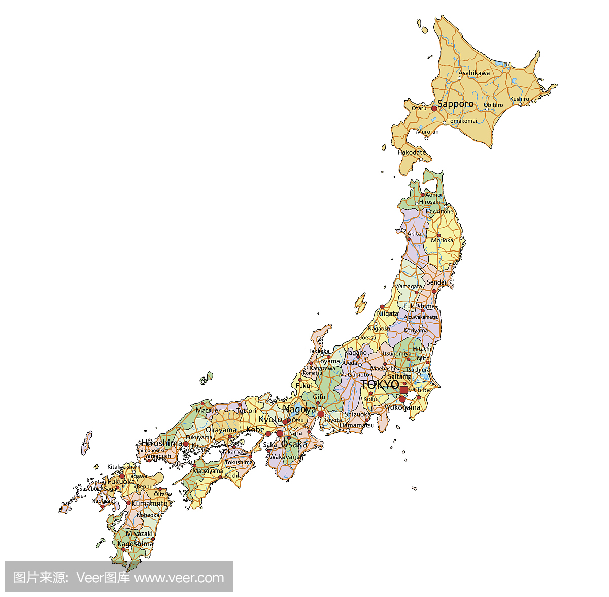 日本地图中文版全图_日本地图库