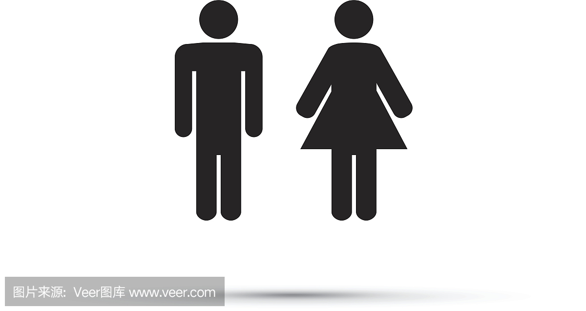 洗手间标志,盥洗室记号,男厕所,女厕所