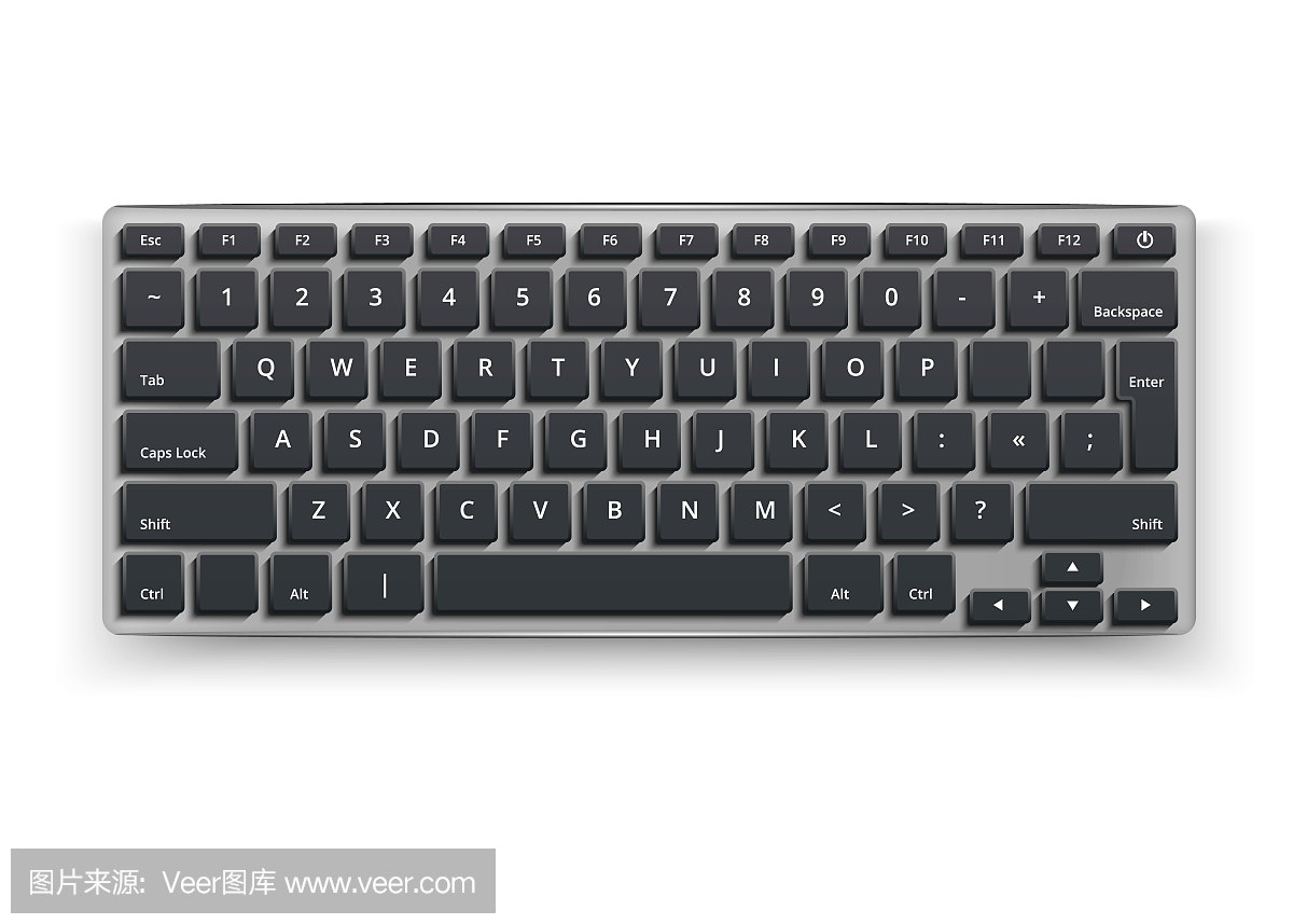 矢量现实桌面键盘样机3d黑色