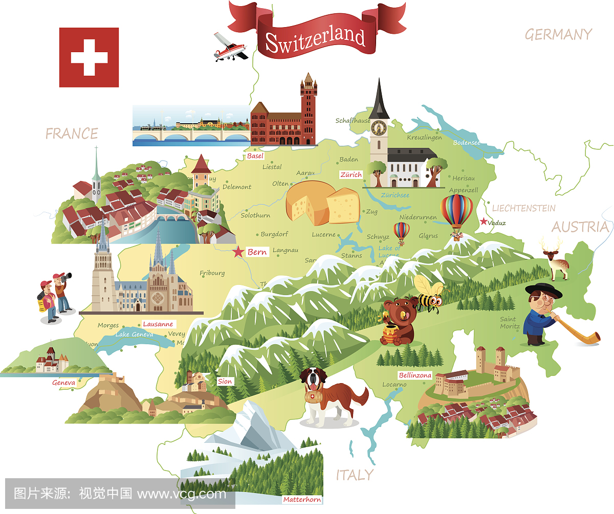 瑞士卡通地图