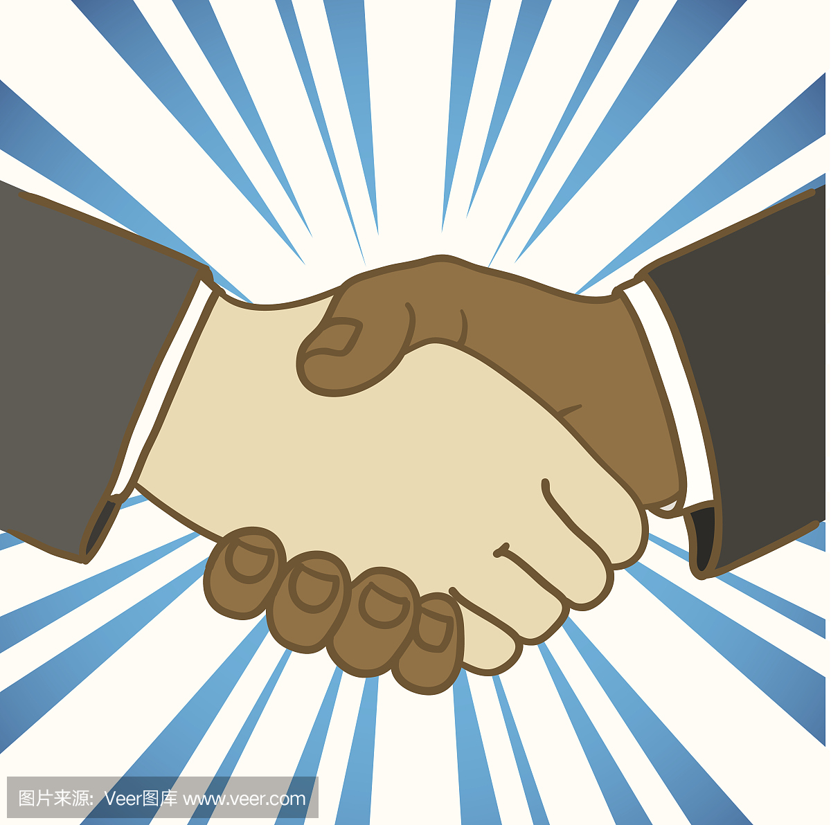 两个商人握手的插图。好交易