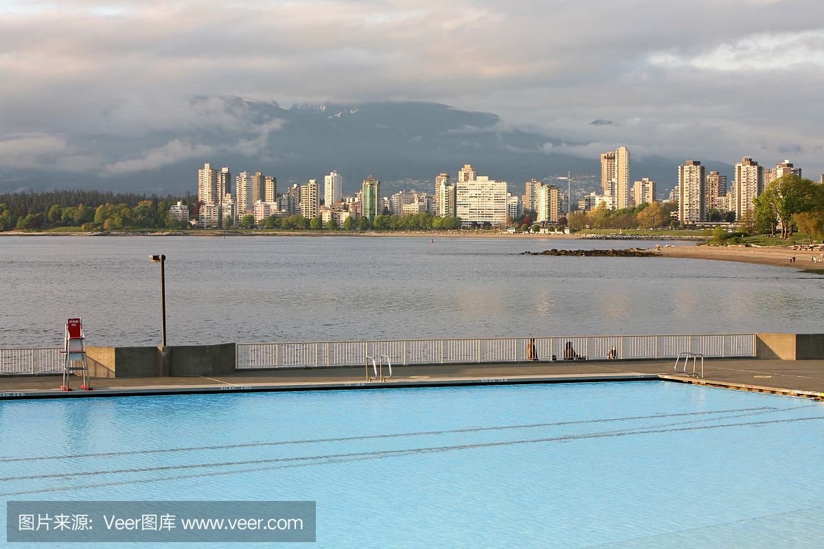 温哥华英语湾和北海岸从Kitsilano