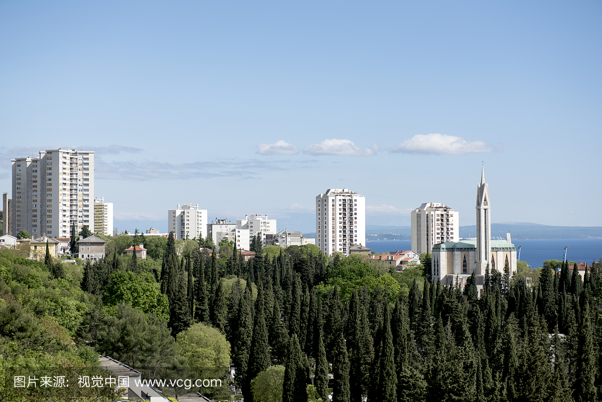 克罗地亚里耶卡的城市景观