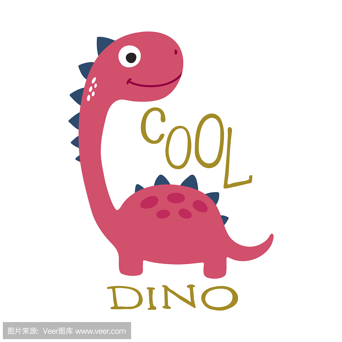 可爱的恐龙插图