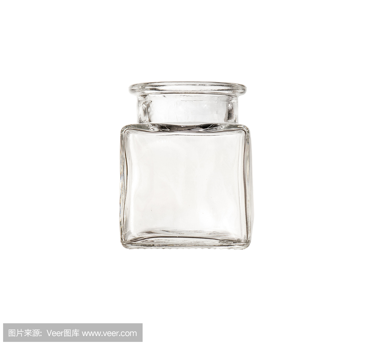 打开透明的空瓶子隔绝在白色