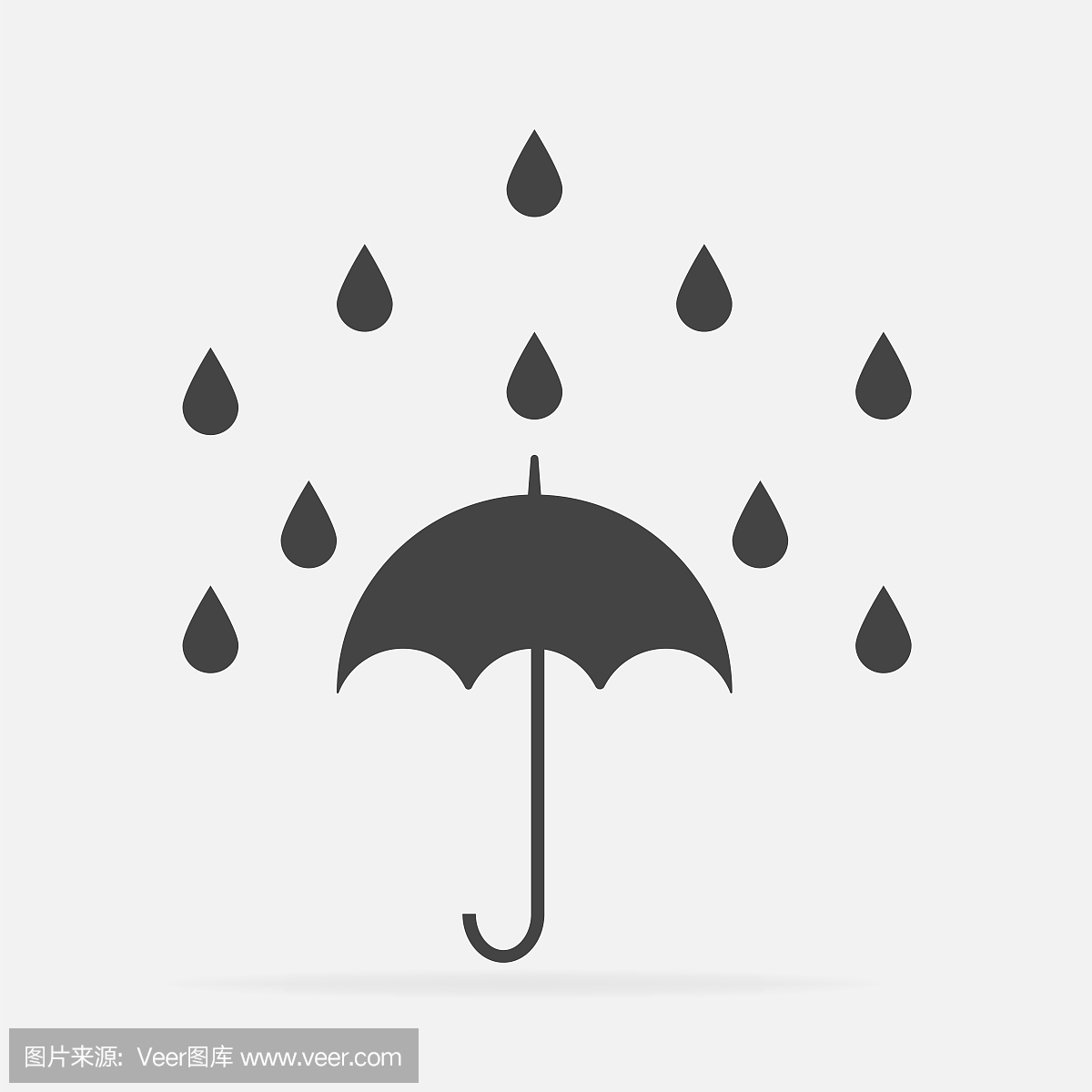 雨伞v雨伞雨伞。矢量插画图标伞和雨。武汉分数线录取初中三图片